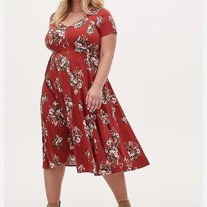 Torrid Terracotta Floral Midi Dress